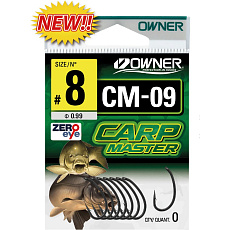 Háček Owner CM-9  CURVE SHANK s očkem, bal. 9ks, vel. 6