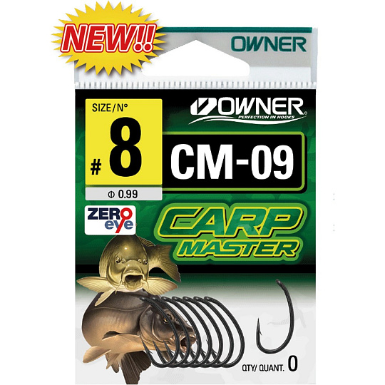 Háček Owner CM-9  CURVE SHANK s očkem, bal. 9ks, vel. 6