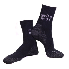 LOVÍME RYBY - Ponožky zimní vel. 30 - 31, šedo/černé
